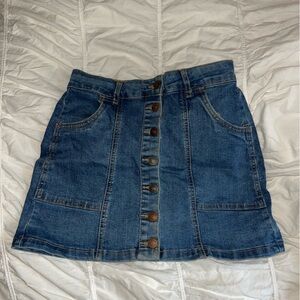 Sky and Sparrow Blue A-line Mini Skirt